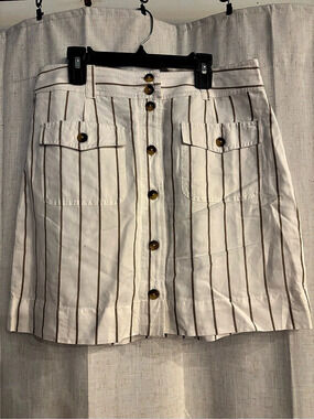 Vineyard Vines Cargo Pocket Linen Blend Mini Skirt Striped Size S NWT